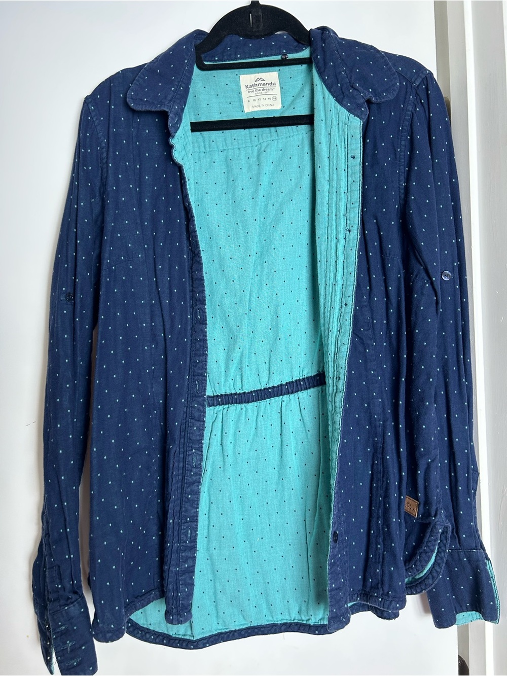 Kathmandu Reversible Shirt Jacket in Navy & Aqua
